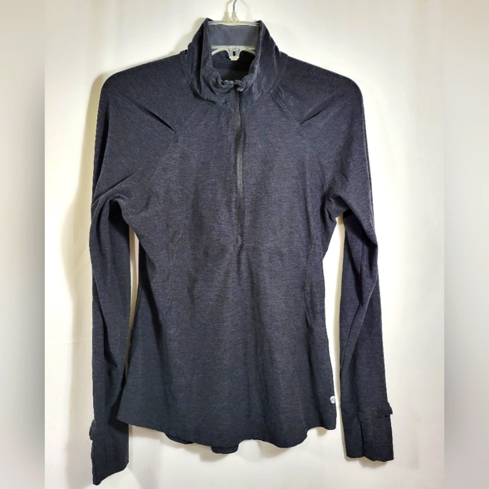 Apana black high neck 1/4 zip athletic top women's M  #1408